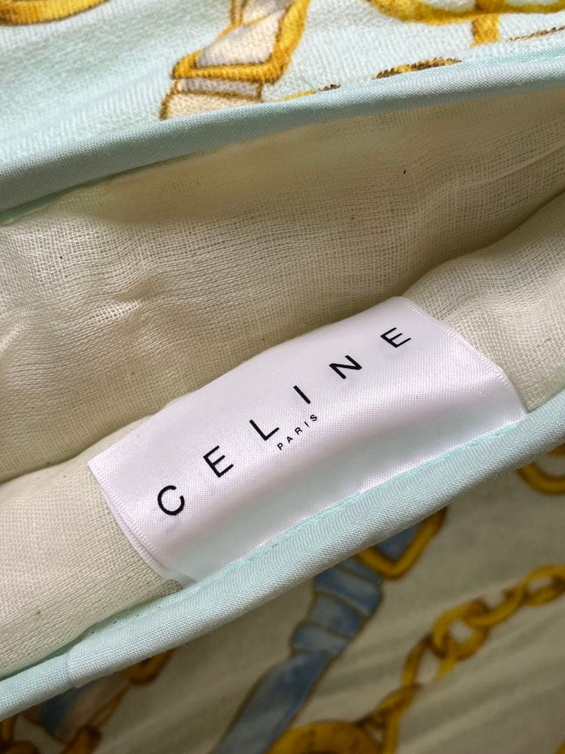 G678 未使用品 CELINE 馬具柄 肌掛布団 2枚セット 140×190