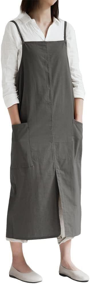 【まとめ買い】エプロン カフェ風 撥水加工 簡単着用 ロングタイプ 10枚セット