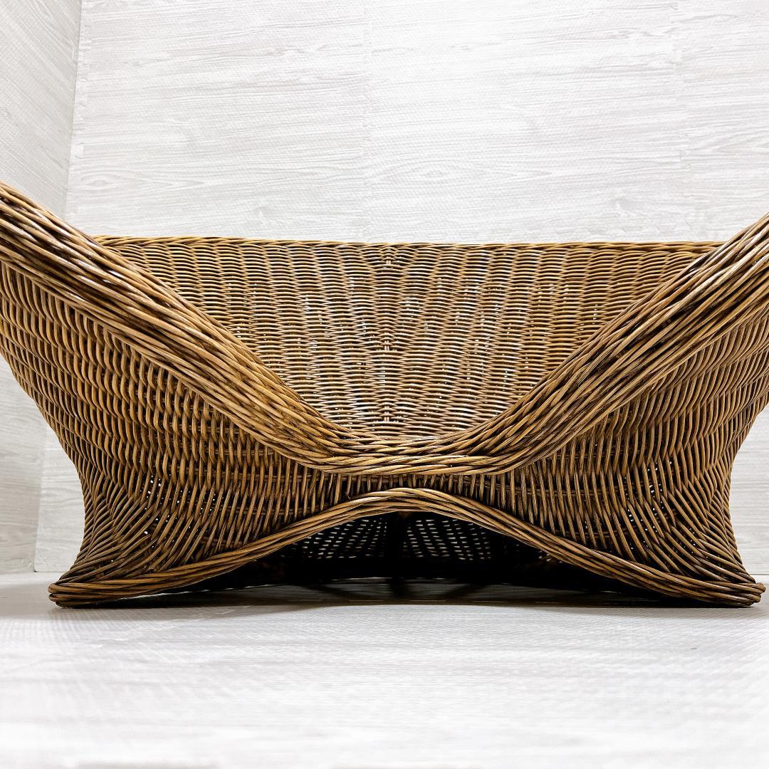 【良品✨送料無料】天然素材 ラタン（籐）瞑想座椅子 あぐらチェア ヨガ座椅子