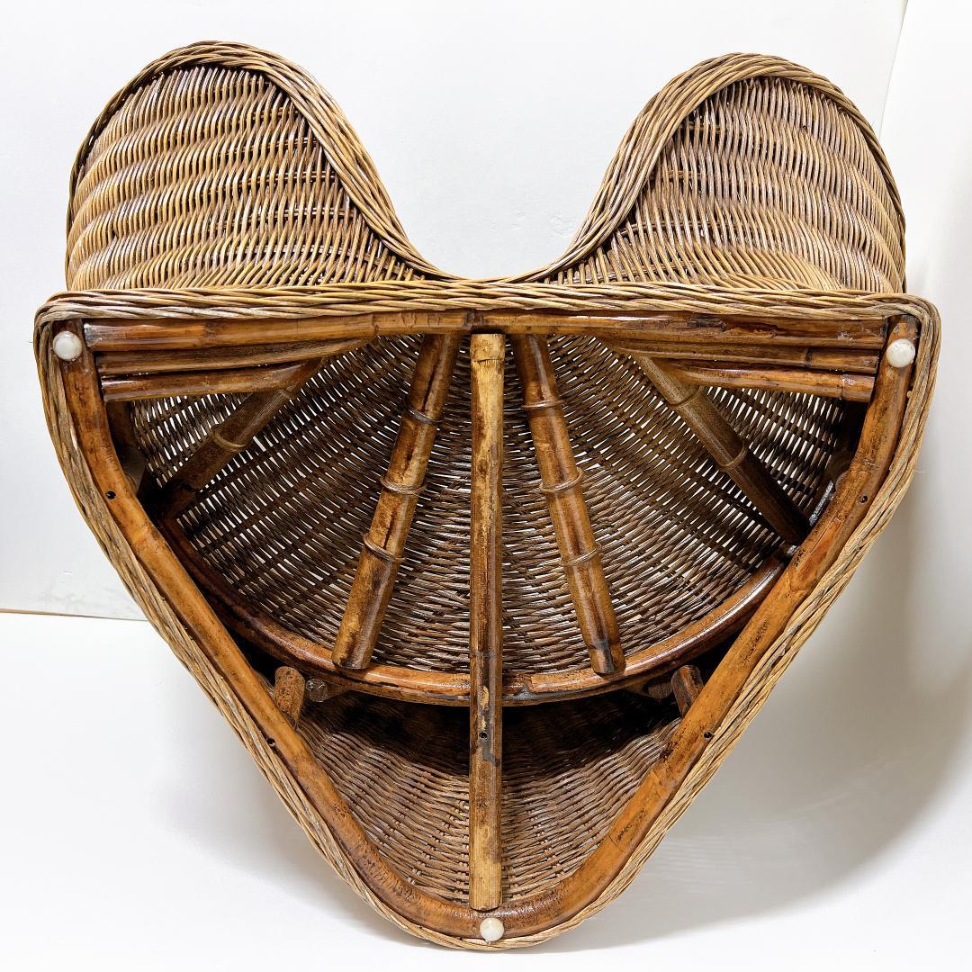 【良品✨送料無料】天然素材 ラタン（籐）瞑想座椅子 あぐらチェア ヨガ座椅子