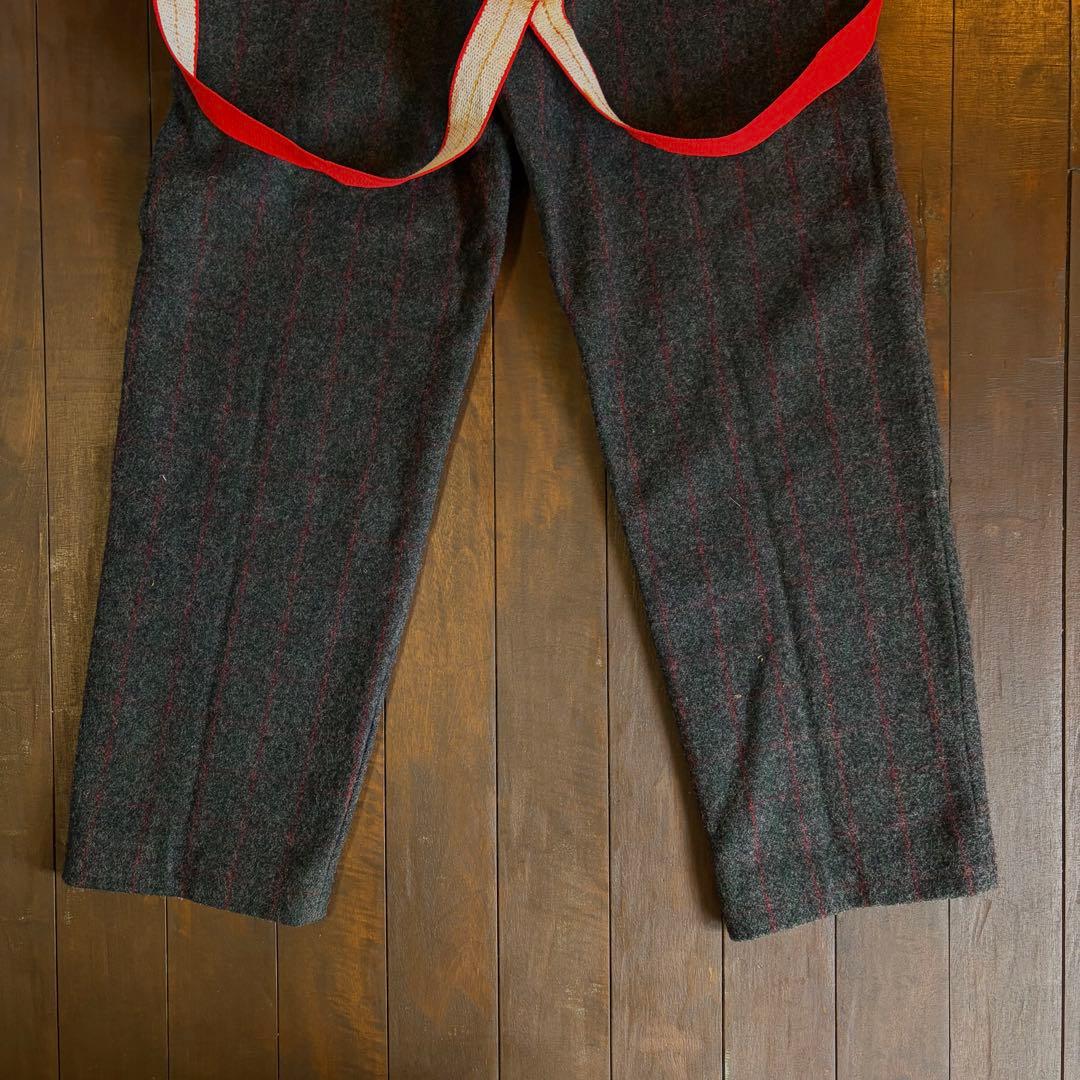 80sUSA製！！【L.L.Bean エルエルビーン】ウールサスペンダーパンツ
