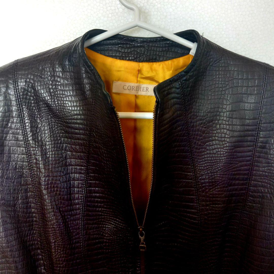 百貨店ブランド　CORDIER 　ワールド　 ラムレザージャケット　2XL相当