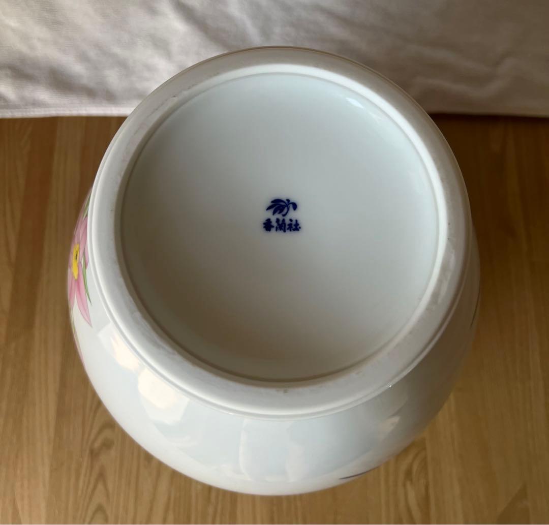 香蘭社　洋蘭　花瓶（専用木製花台付き）