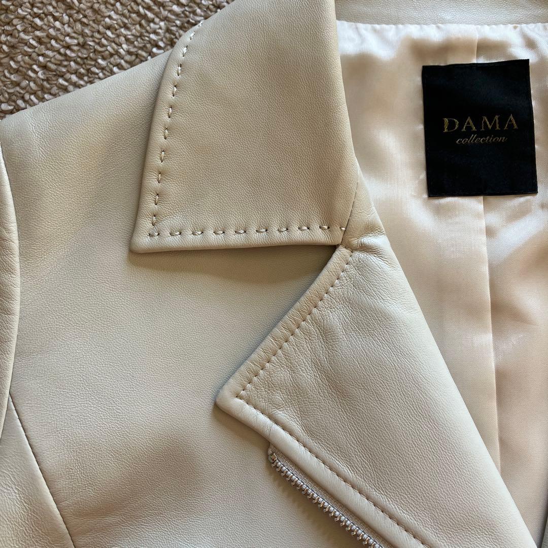 DAMA collection ライダースジャケット ライトベージュ　羊革