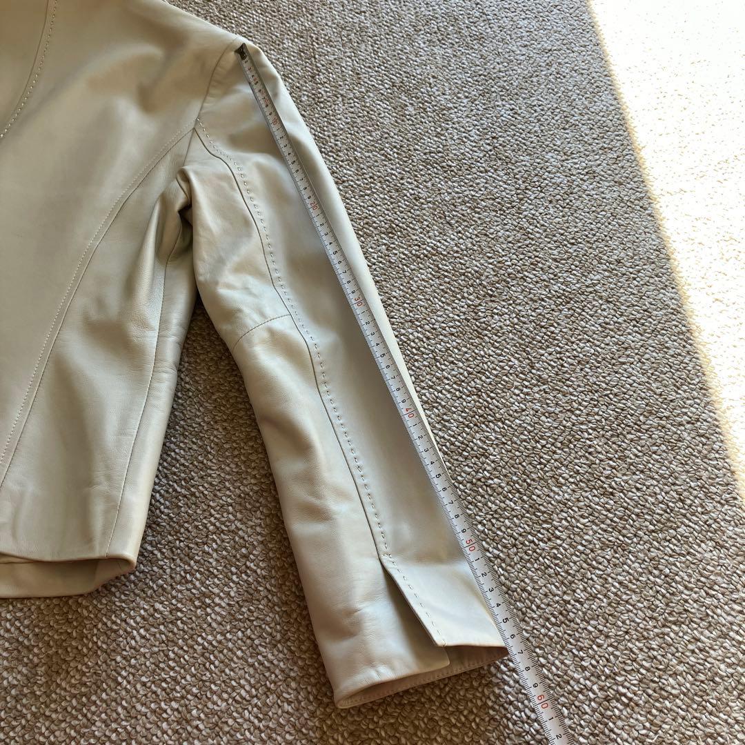 DAMA collection ライダースジャケット ライトベージュ　羊革