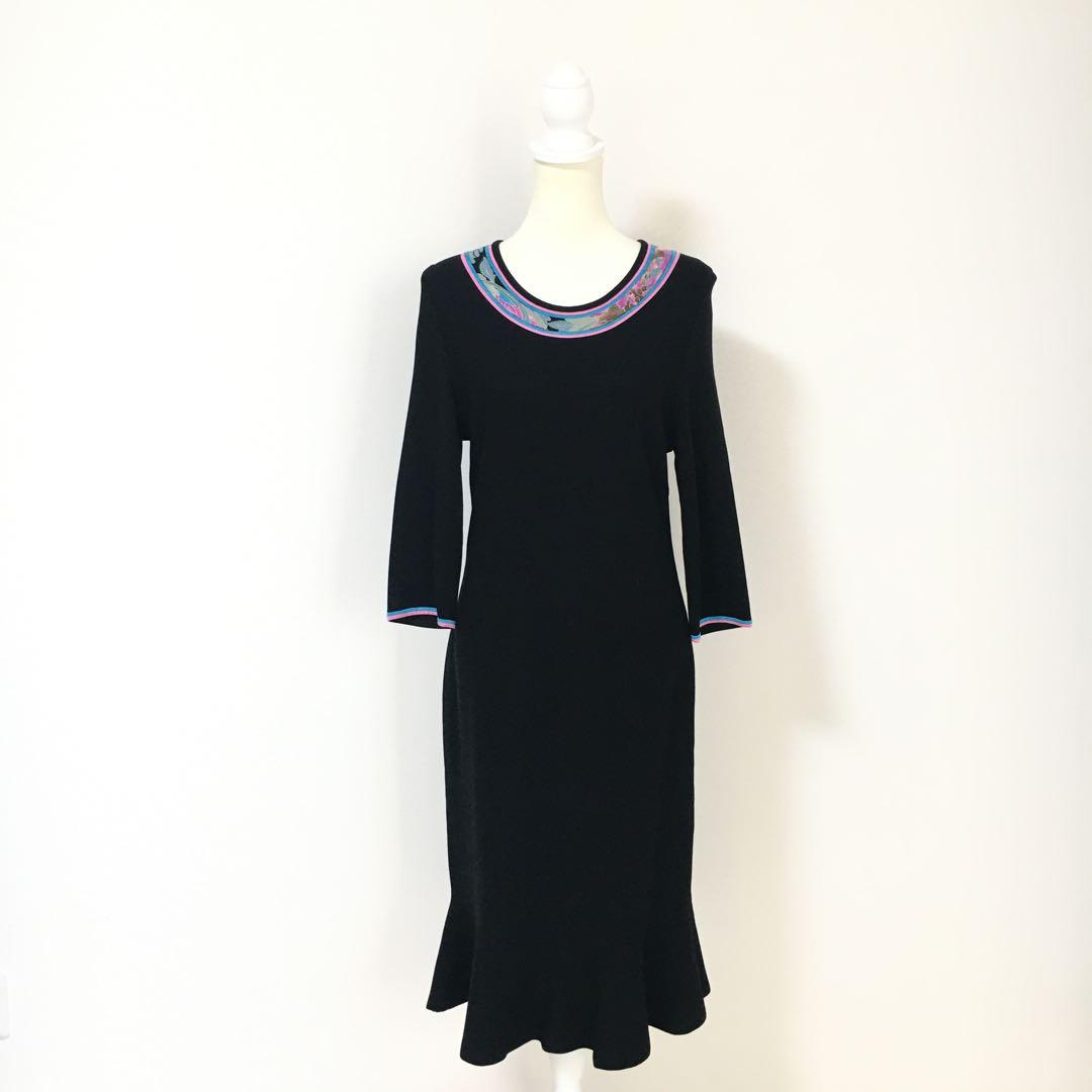 美品　LEONARD レオナール　ニット　ドレス　ワンピース　42