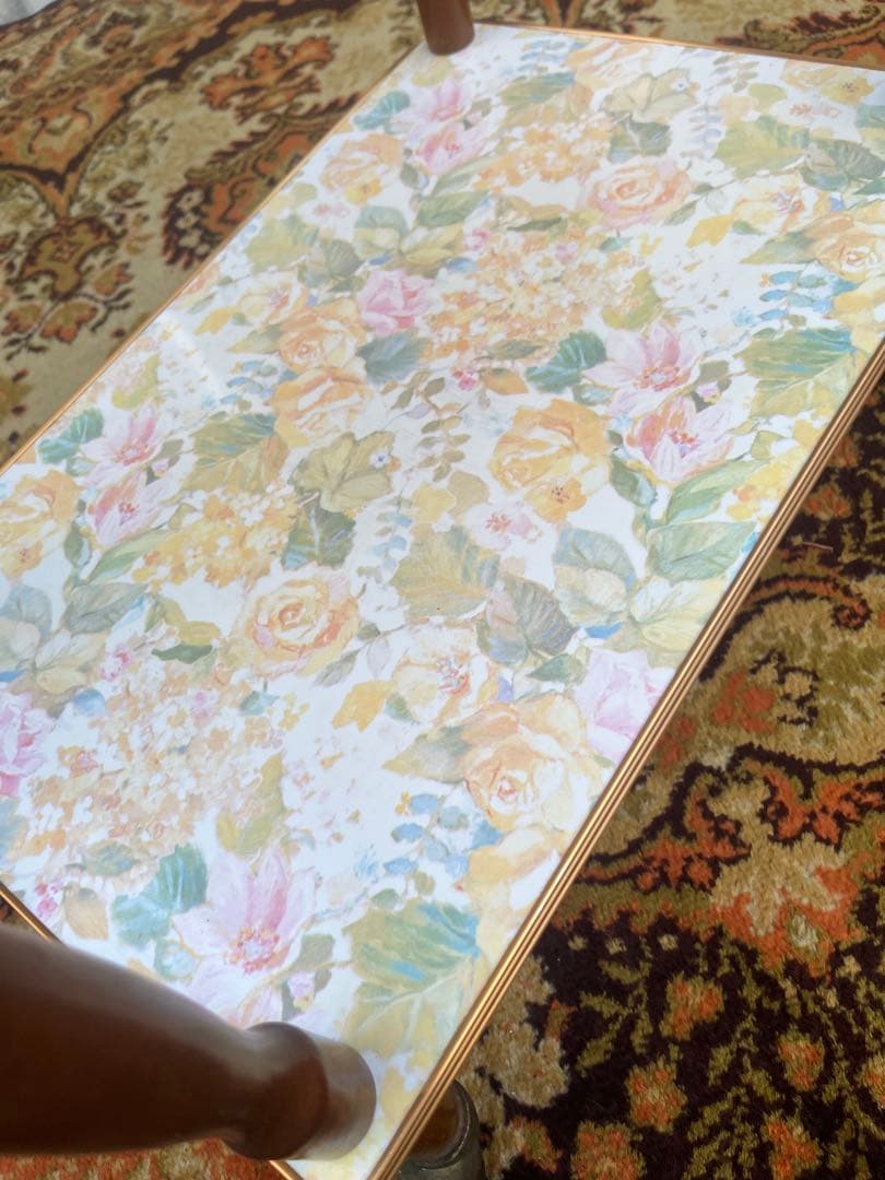 3段 キッチンワゴン レトロポップ 昭和レトロ 花柄 インテリア 当時物