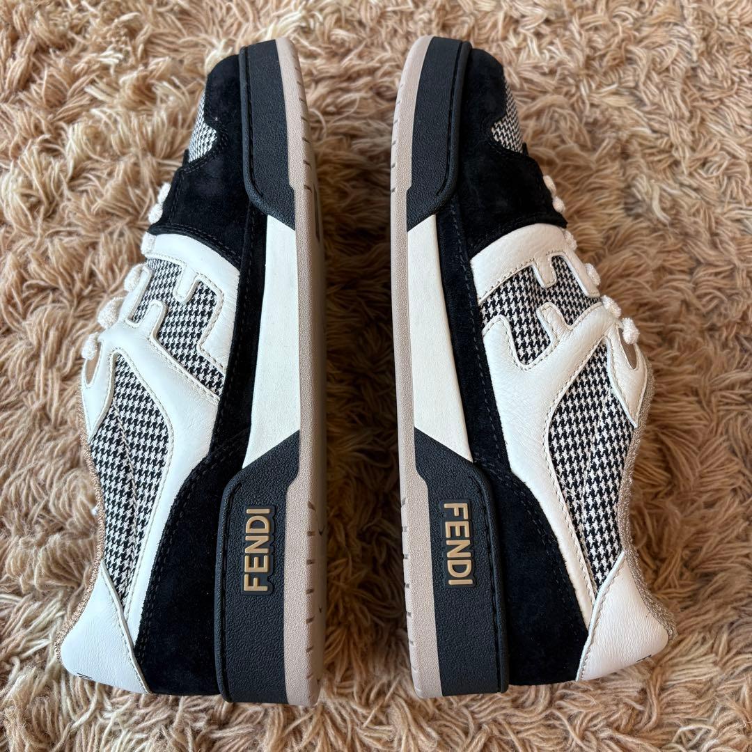 【未使用】FENDI フェンディ レザー スニーカー マッチ メンズ サイズ8