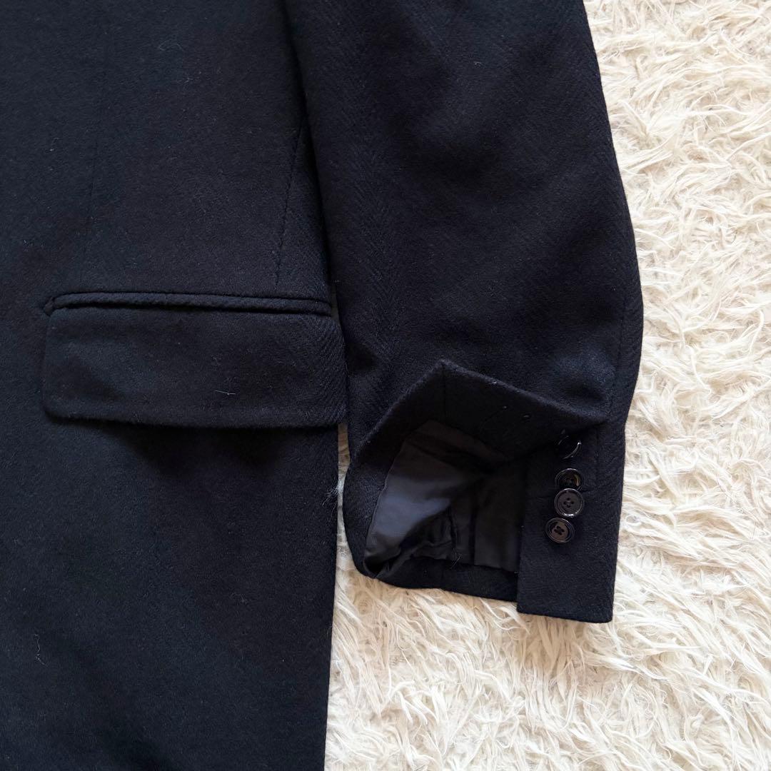 <美品>TAGLIATORE 新ロゴ ネイビー ウール チェスターコート 48