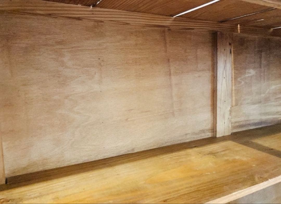 古いガラス戸棚　古道具　アンティーク　木製棚　ヴィンテージ