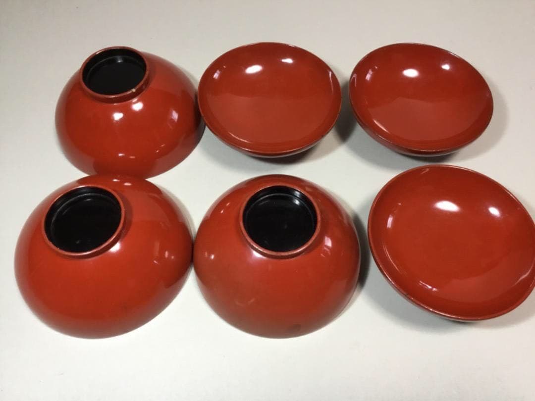 漆器◆雛人形文 / 吸い物椀３客◆傷みあり 雛コレクション 立ち雛 和食器