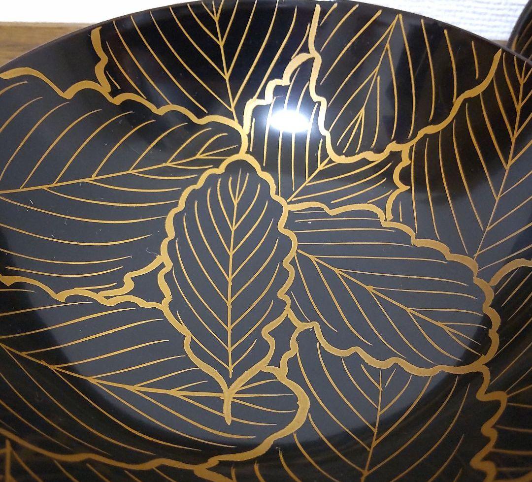 お値下げしました、柏に団栗　蒔絵　吸物椀　5客組