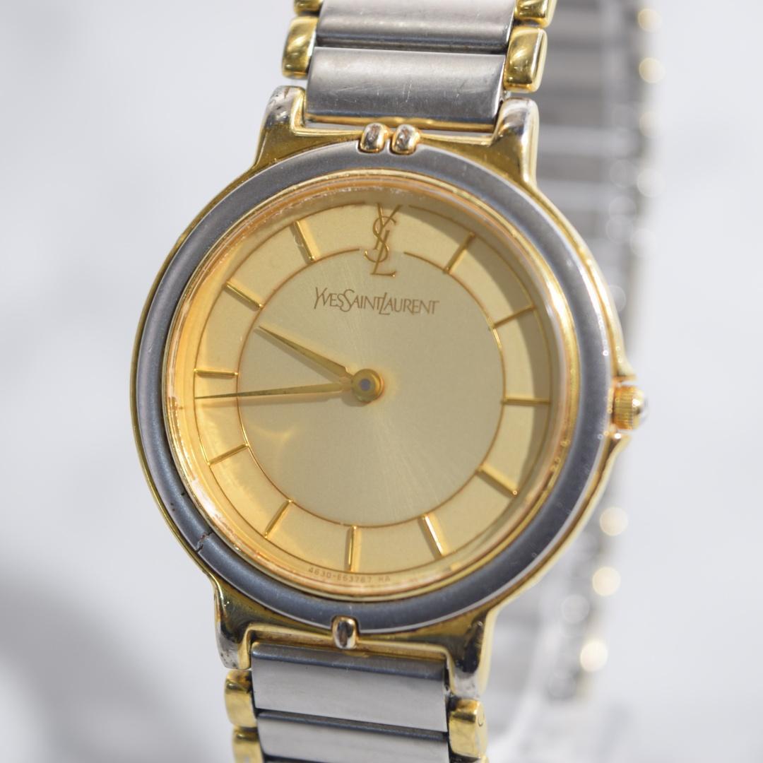 [箱付 新品電池] YSL イヴサンローラン レディース コンビカラー