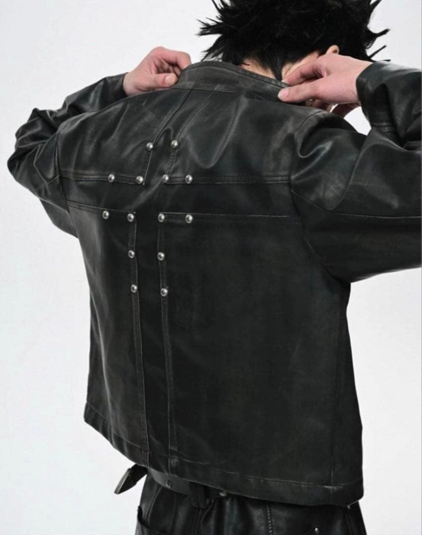 SGW 十字架 ライダースジャケット　レザー　秋　クロスモチーフ