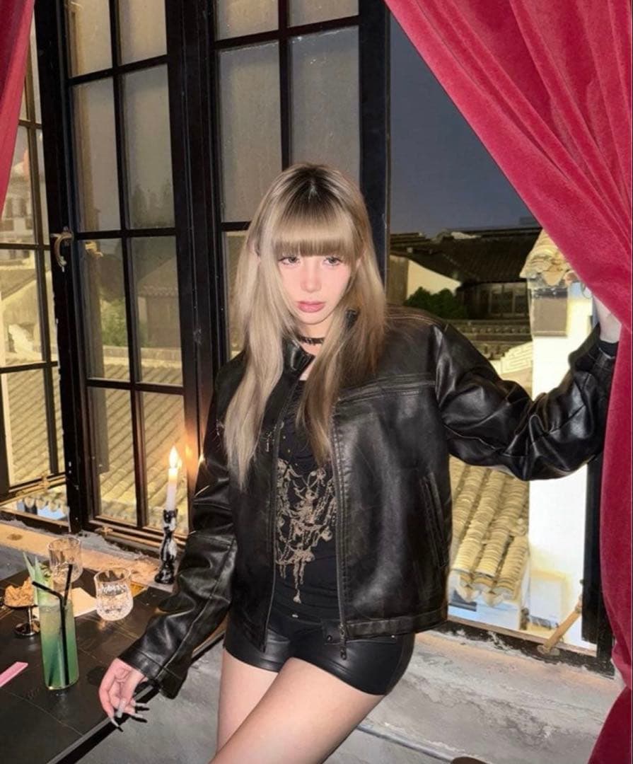 SGW 十字架 ライダースジャケット　レザー　秋　クロスモチーフ