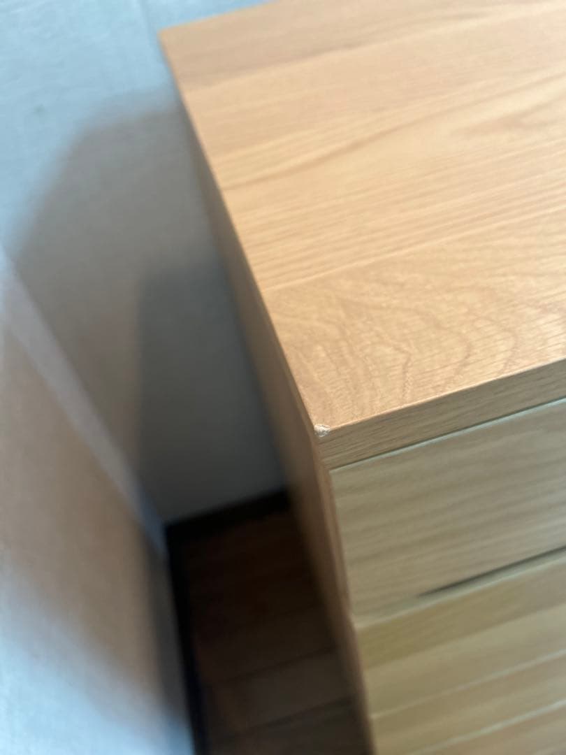 無印良品　木製チェスト 4段オーク材突板幅8 8x奥行44x高さ83cm