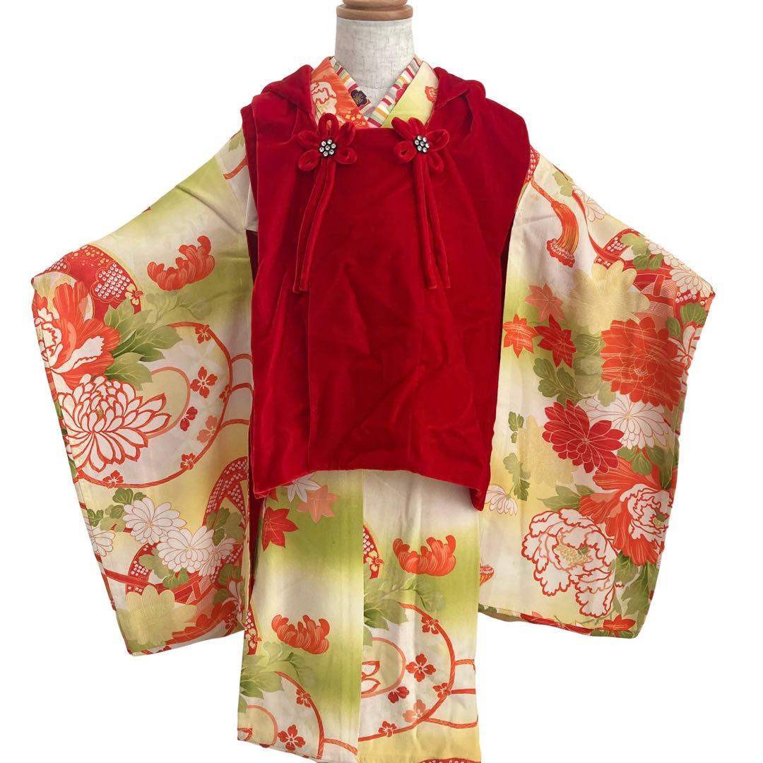 ★アンティーク　女の子　子供着物　3歳　七五三　　大正ロマン　NO48