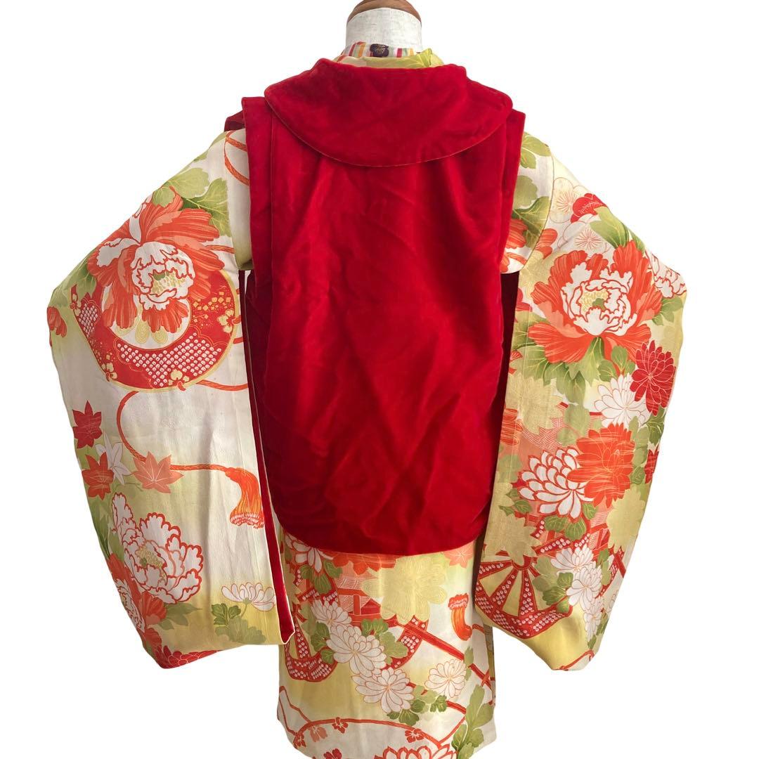 ★アンティーク　女の子　子供着物　3歳　七五三　　大正ロマン　NO48