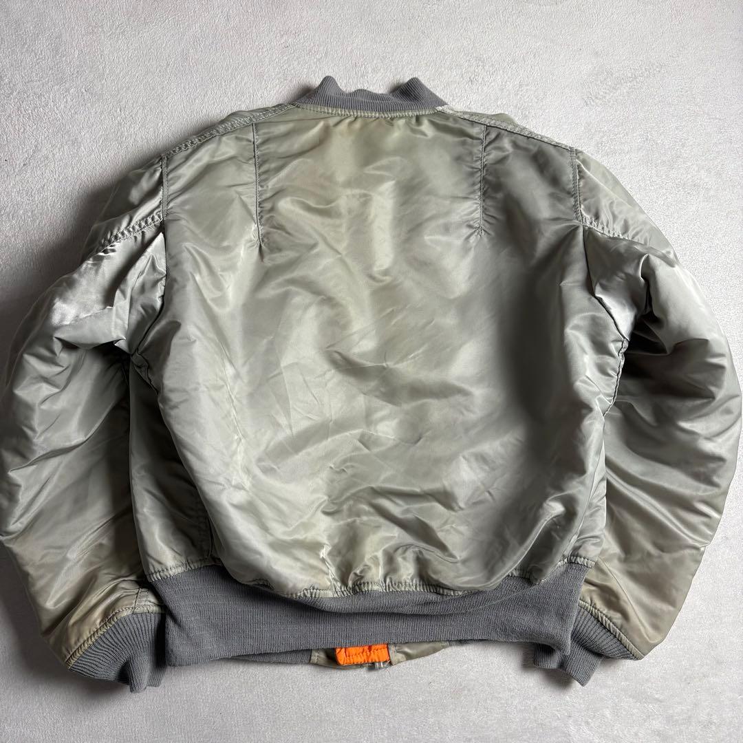 80s-90s USA製 alpha ma-1 シルバー　ボンバージャケット