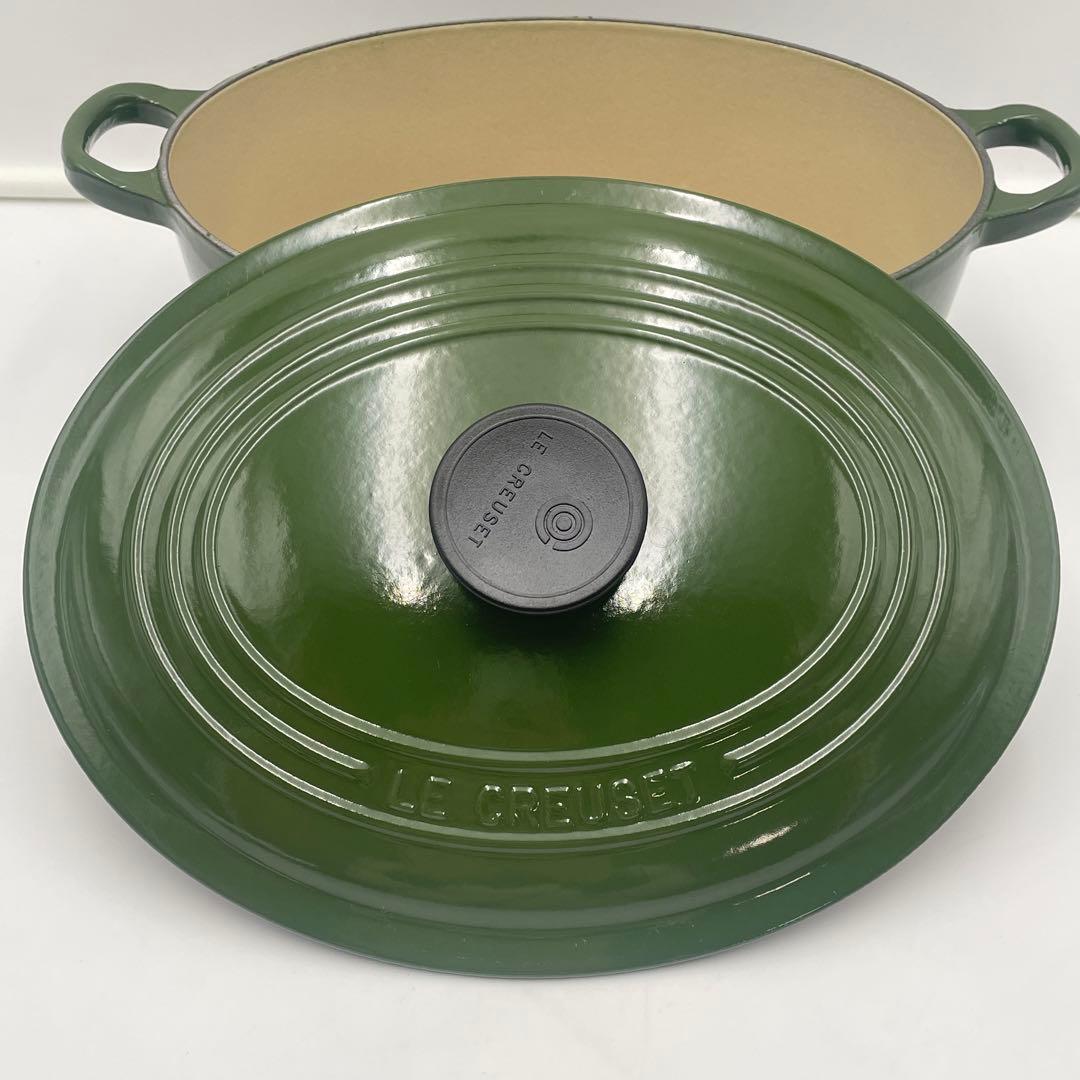 希少廃盤色・美品　ル・クルーゼ ココットオーバル 27cm モスグリーン