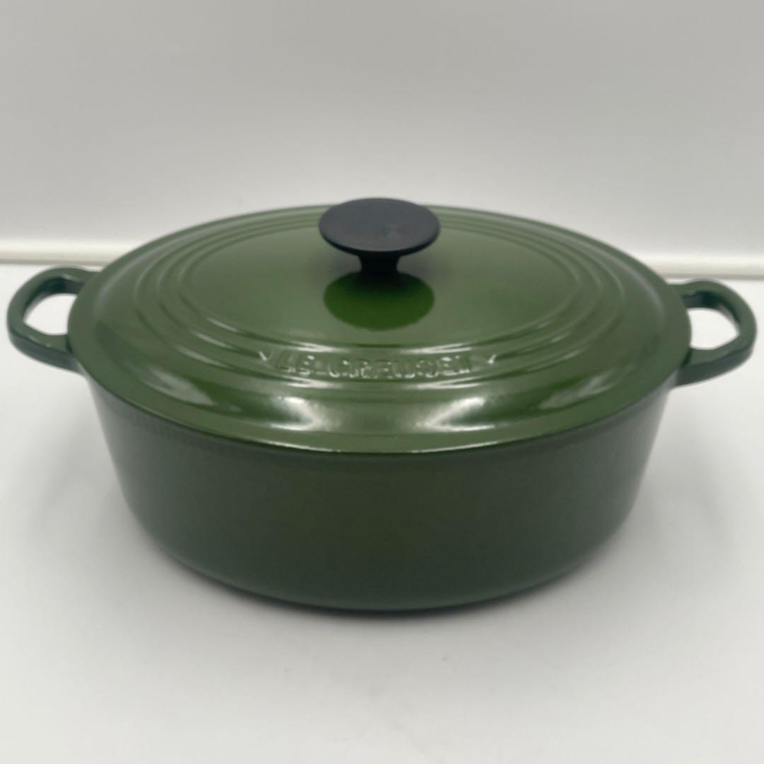 希少廃盤色・美品　ル・クルーゼ ココットオーバル 27cm モスグリーン