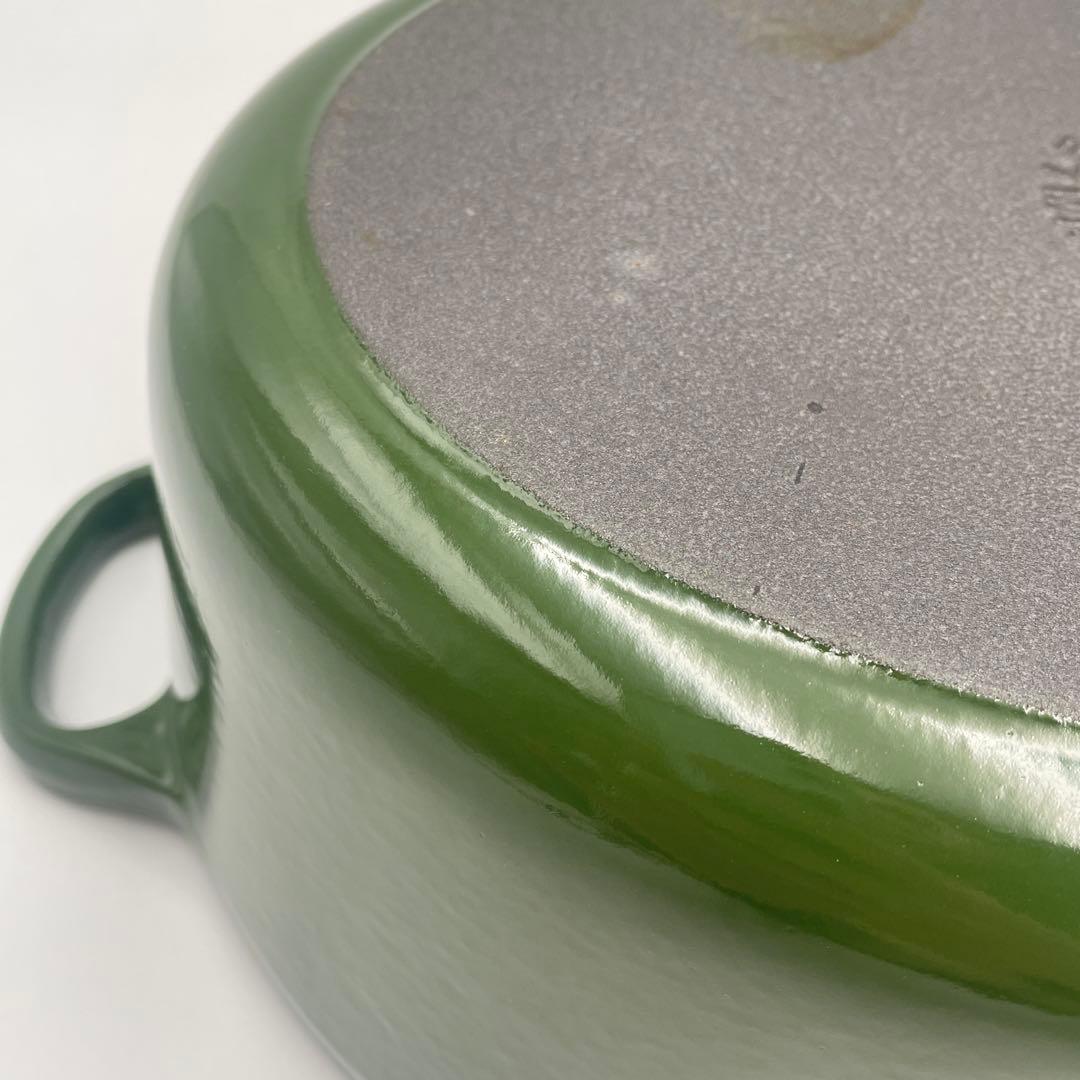 希少廃盤色・美品　ル・クルーゼ ココットオーバル 27cm モスグリーン