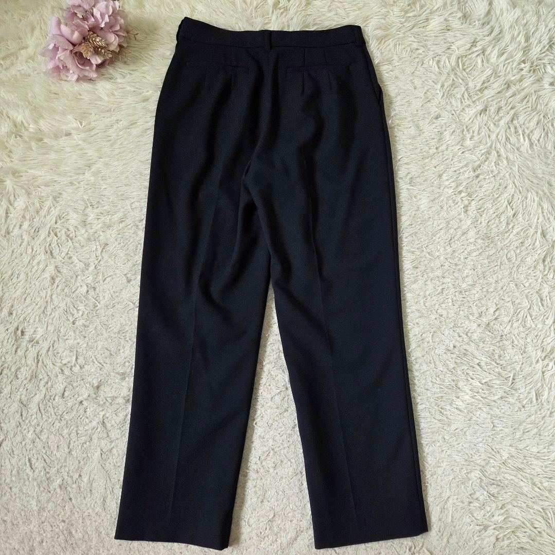 美品 現行タグ NBB ダブルクロス ノーカラー パンツスーツ サイズL 濃紺