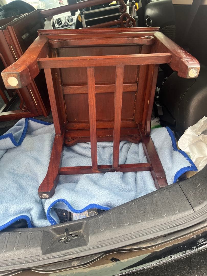 希少◆中国 唐木 螺鈿 青貝 螺鈿象嵌 花梨　ネストテーブル