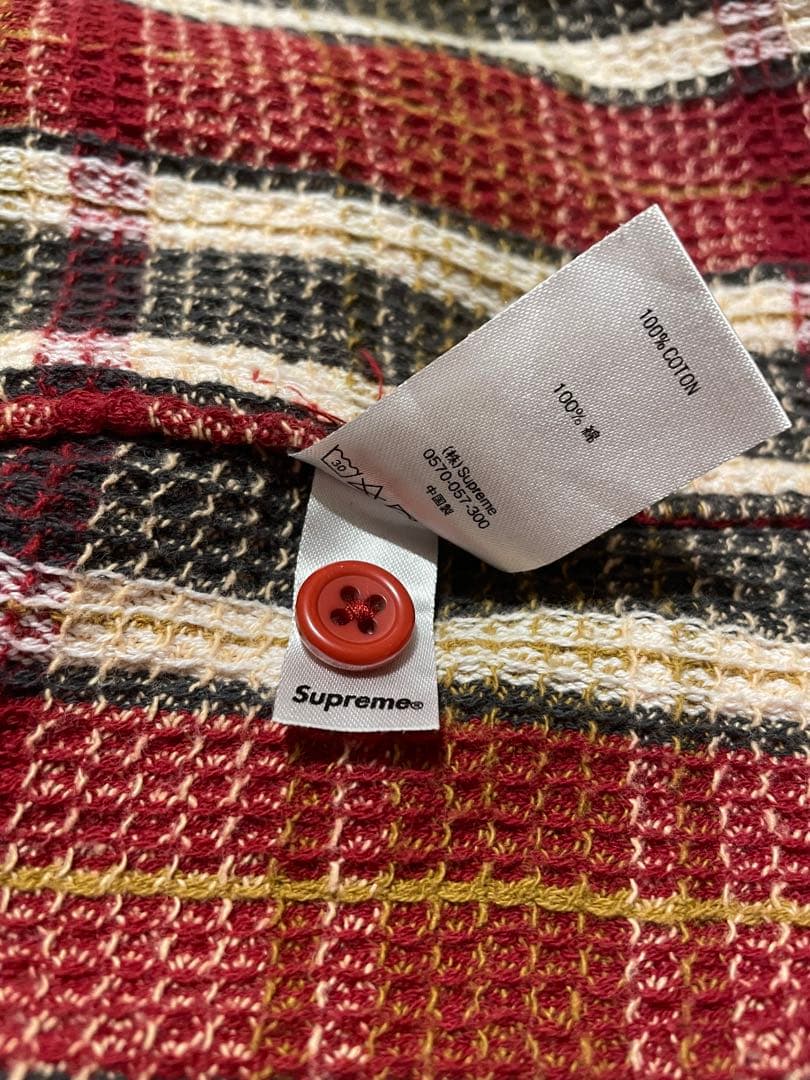 シュプリーム　Plaid Thermal Zip Up Shirt