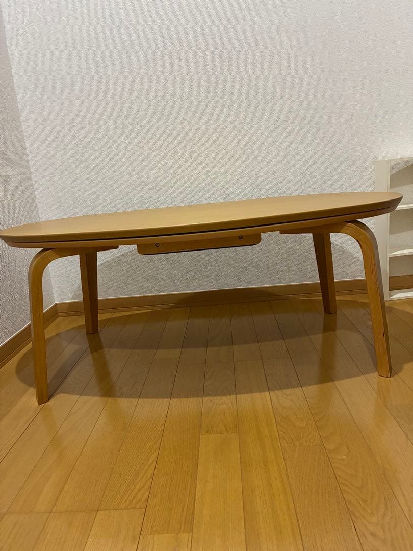木製楕円形センターテーブル コタツ