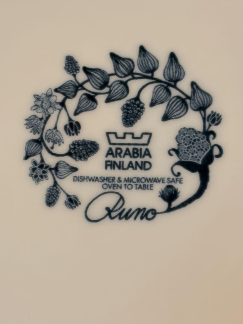 ARABIA RUNO プレート サマーレイ26cm 旧ロゴ(王冠)