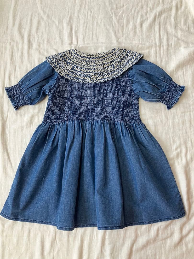 ワンピース Bonjour DENIM TUNIQUE handsmock 10y