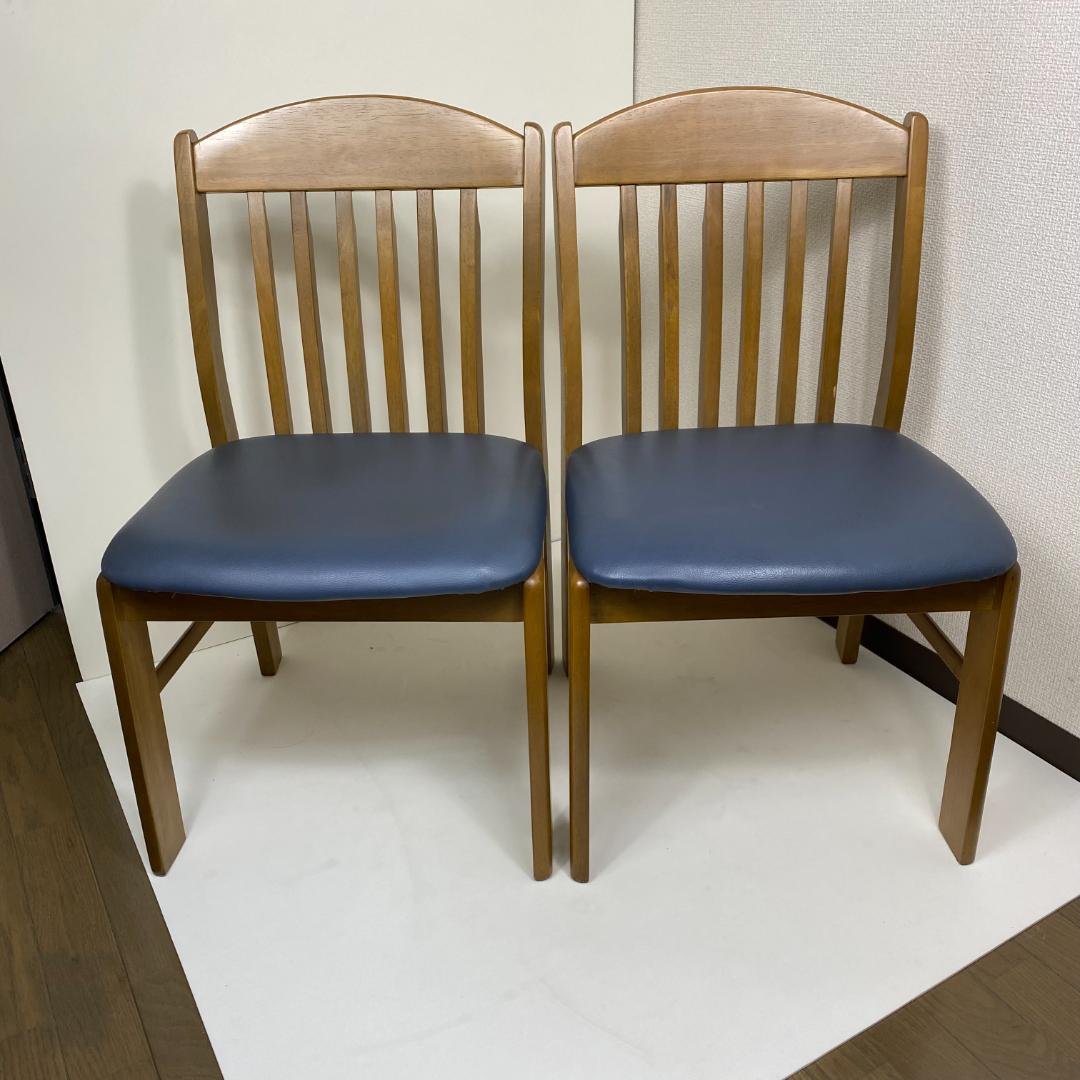 【匿名配送】2脚セット 松田家具 ダイニングチェア 椅子 昭和レトロ 木製