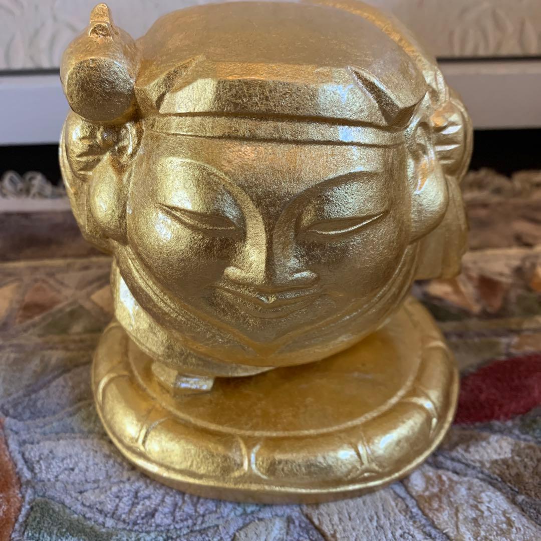 平櫛田中 満徳恵比寿尊 福聚大黒天尊 ブロンズ像 金 一対 新品 保証書付き