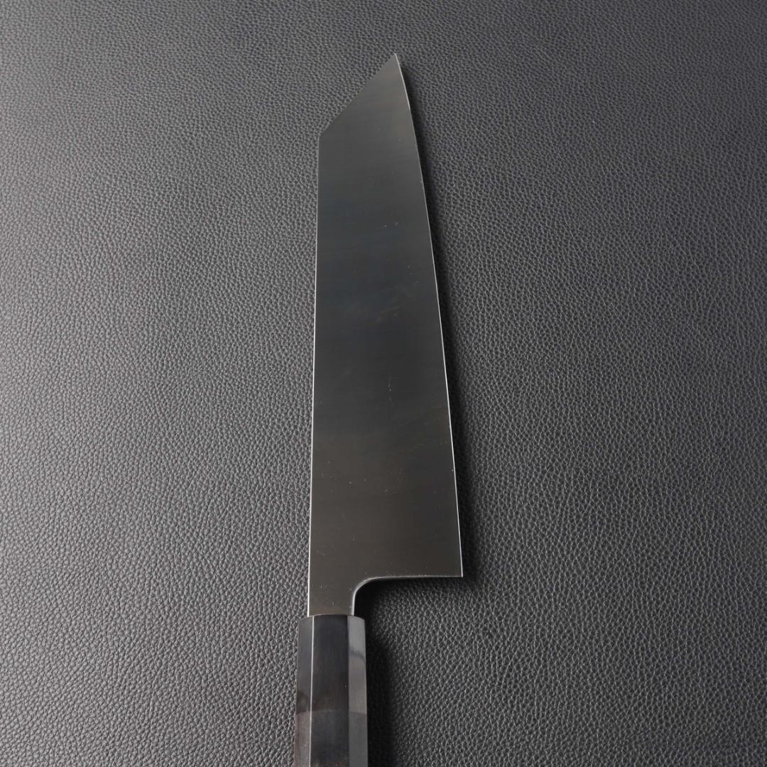 11104 切付型牛刀 8寸 刺身包丁 和牛刀 両刃包丁 黒檀黒水牛角八角柄