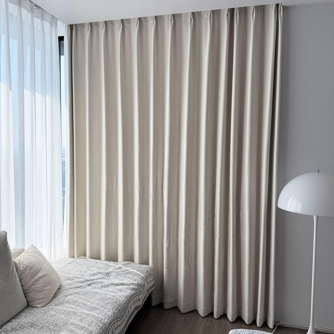 遮光カーテン　1枚　一級遮光　アイボリー 厚手 防寒 断熱