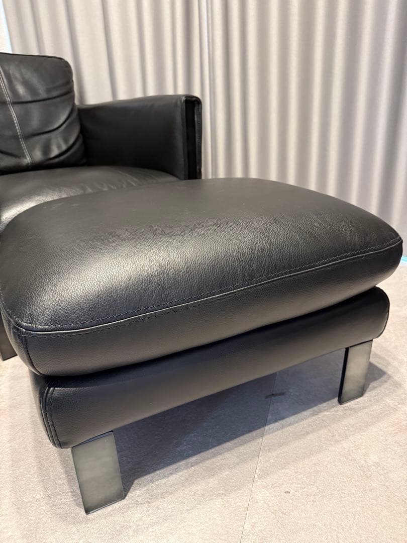 オットマン 「L/S 58N（エルエス58）」 本革 #J-023C ブラック色