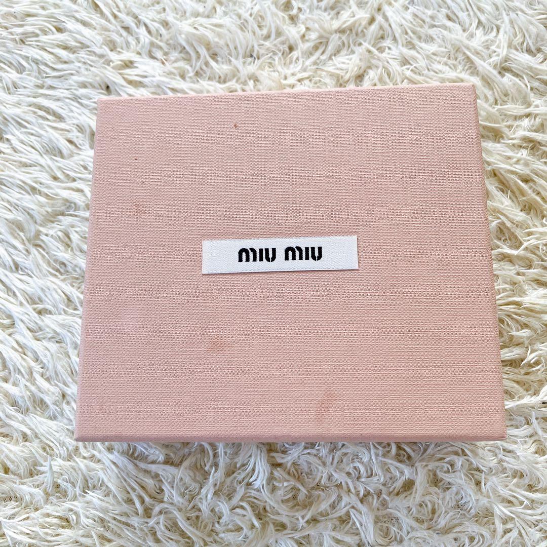 箱付✨ミュウミュウ 二つ折り財布 ビジュークリスタル マテラッセブルー RFID