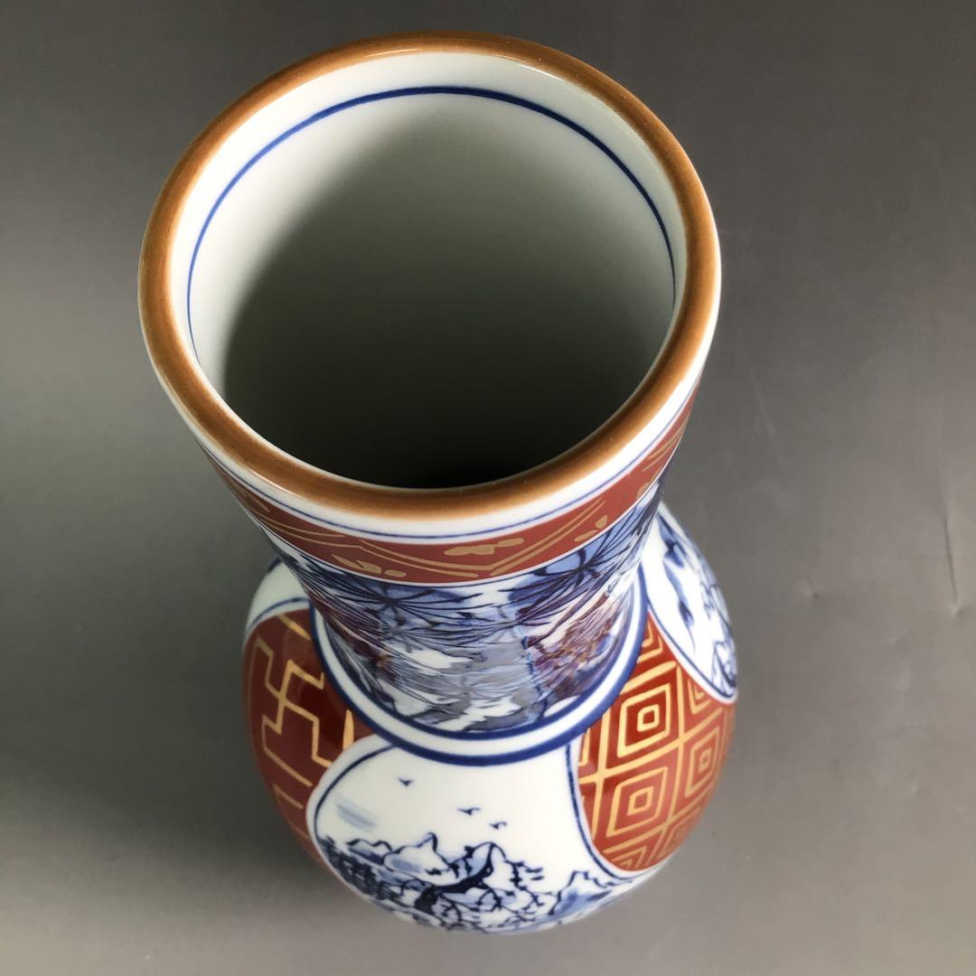 Ｒ２６２　皆具　『西尾瑞豊造』『染付金欄手皆具』　共箱　茶道具