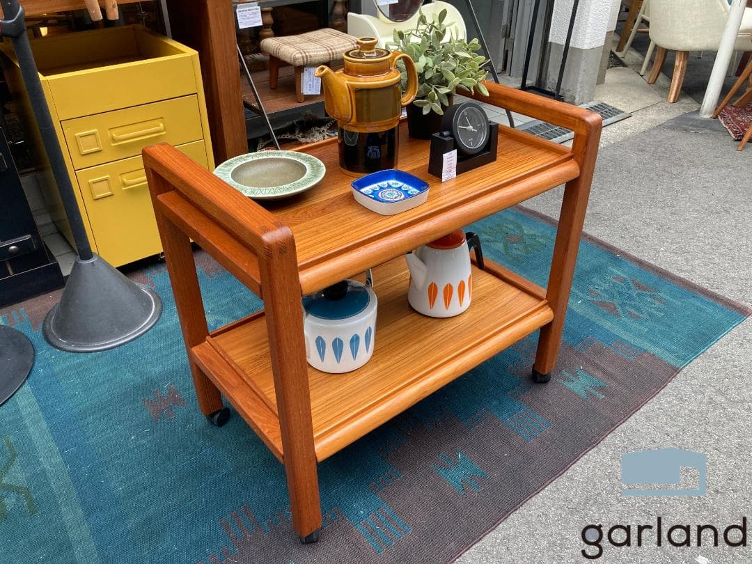 北欧ヴィンテージ☆SALLING STOLEFABRIK 社／ワゴン／チーク材