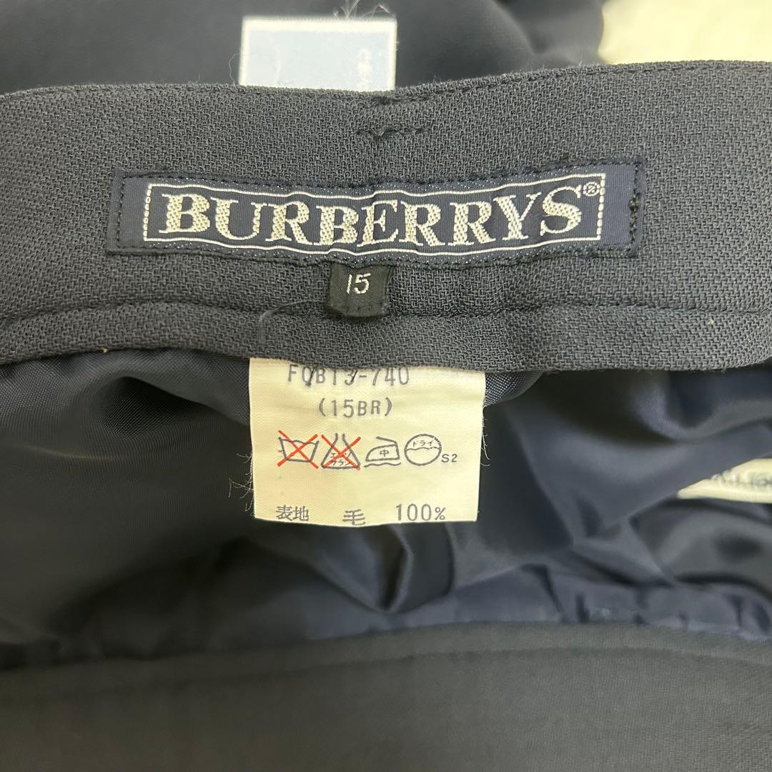 【美品】バーバリー スーツ セットアップ ネイビー 15号 ダブルブレスト