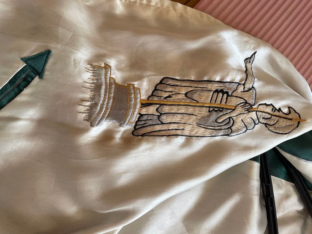 TAILOR スカジャン Lサイズ ピンク・シルバーらリバーシブル