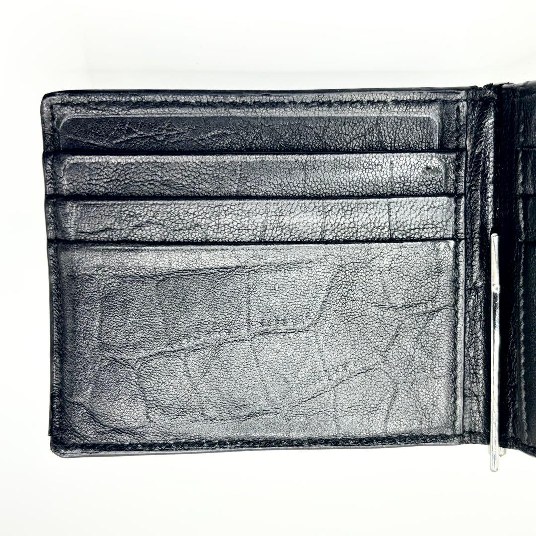 ✨希少✨SAINT LAURENT マネークリップ　カサンドラ　クロコ　ブラック