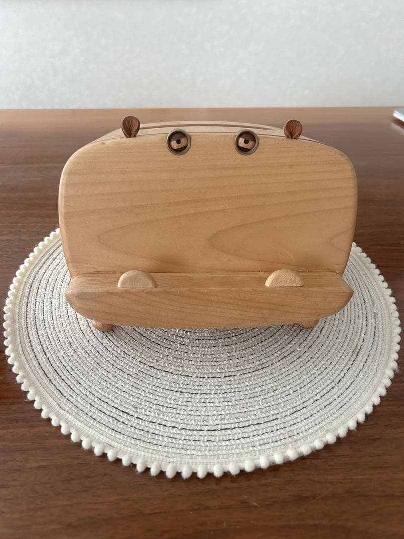 ティッシュケースカバー　ナチュラル　木製　カバ　おしゃれ　インテリア　置物　人気