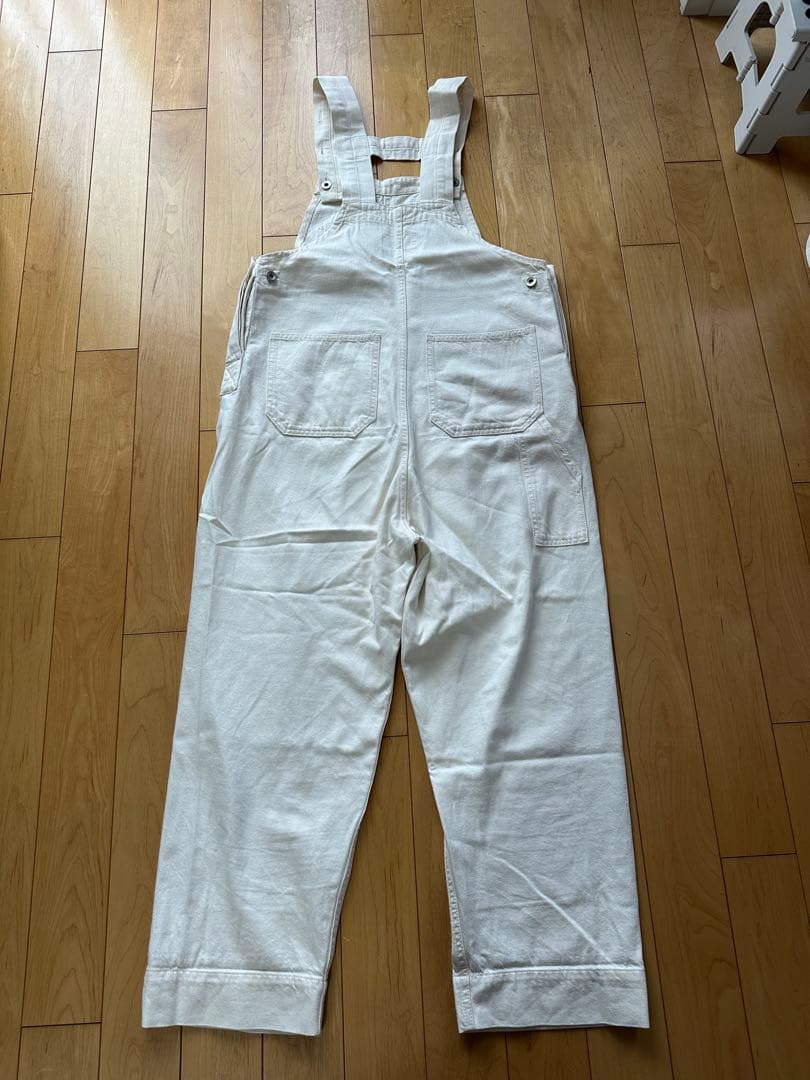 ビームスボーイ　オーバーオール　ホワイト