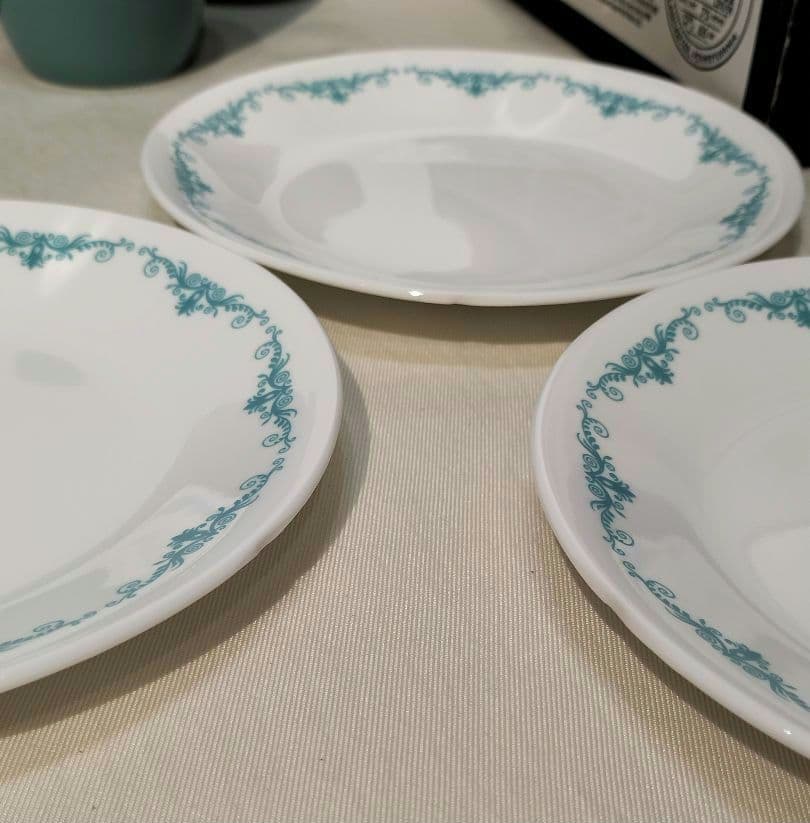 コレール　アメリカ　ガーデンレースミントブルー　16ピースセット