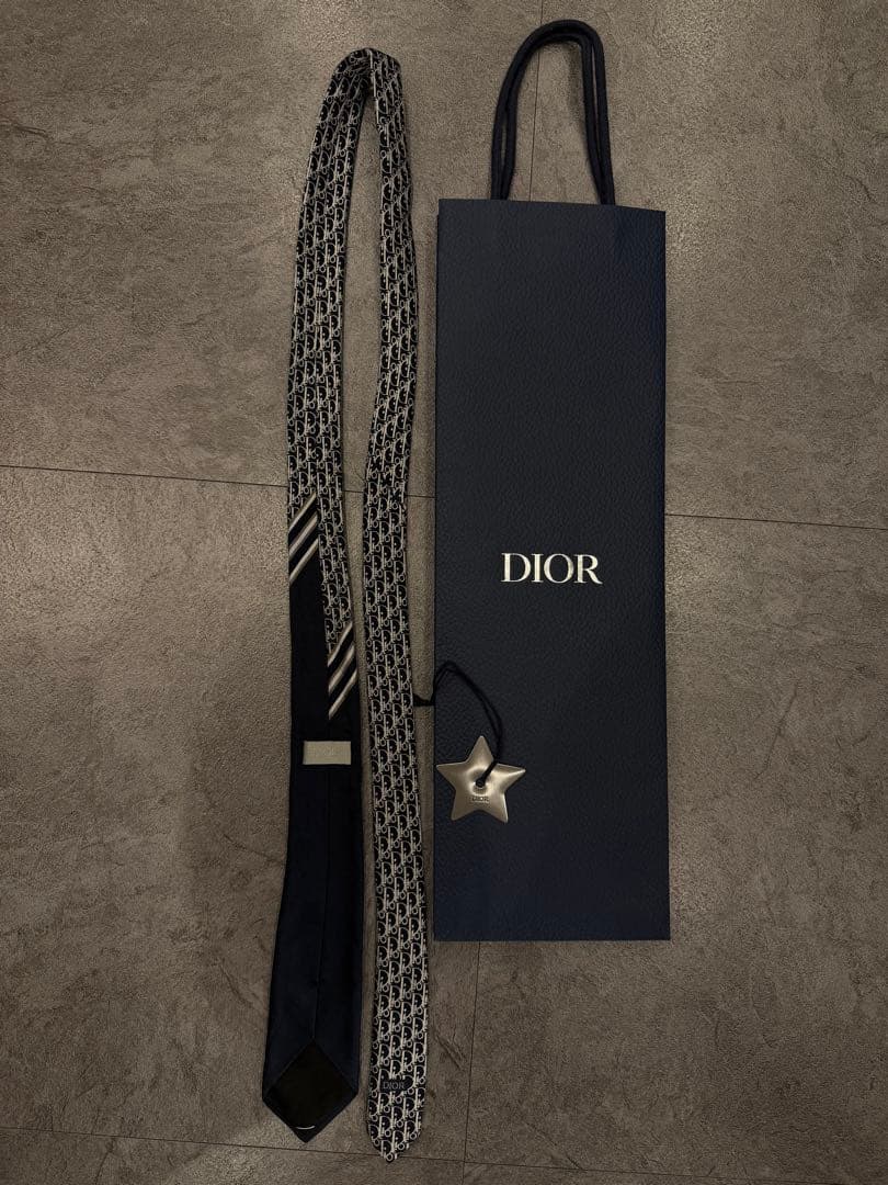 【新品同様】DIOR オブリーク シルクネクタイ ネイビー