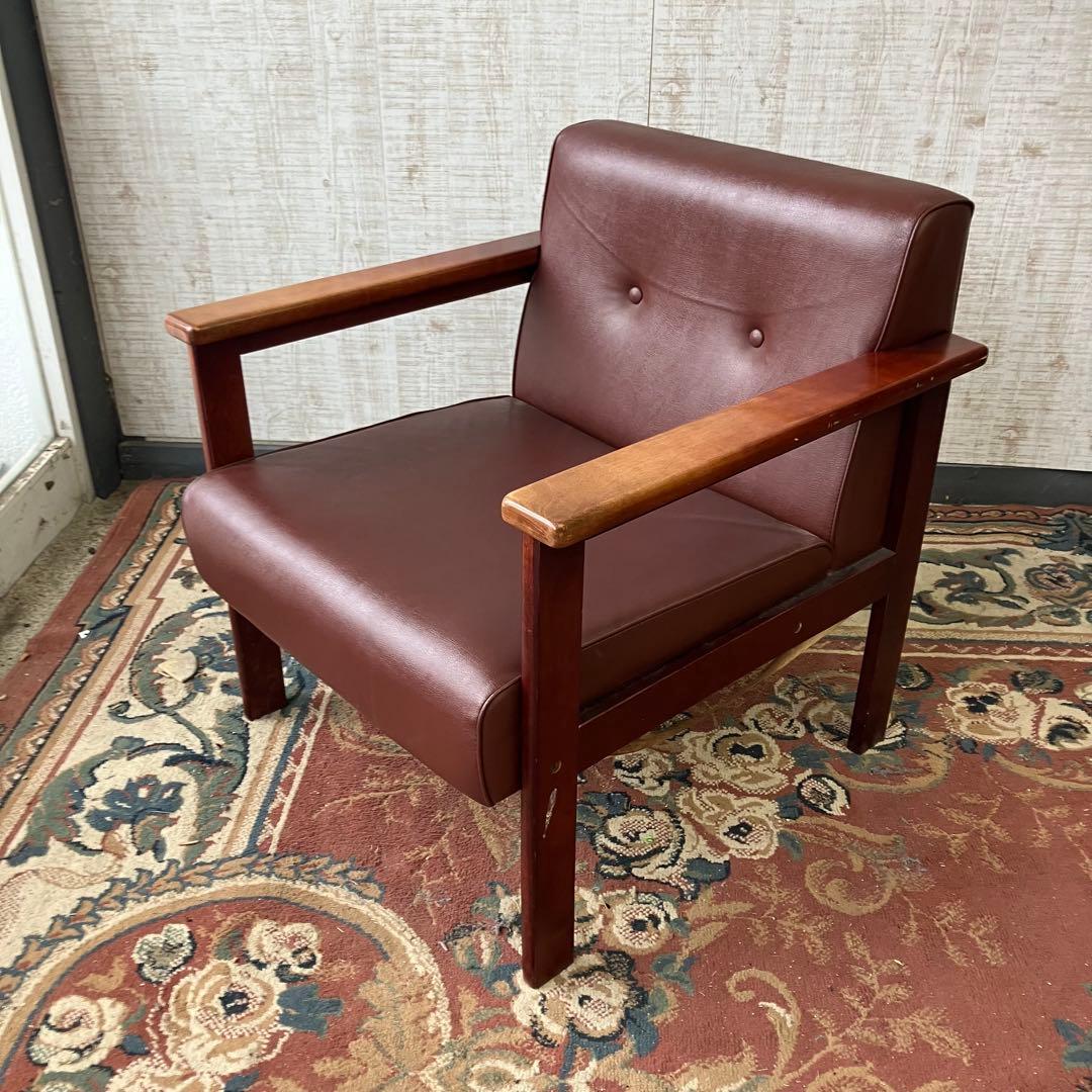 ②北欧レトロ プラス 木製フレーム アームチェア 一人掛けソファー ロビーチェア