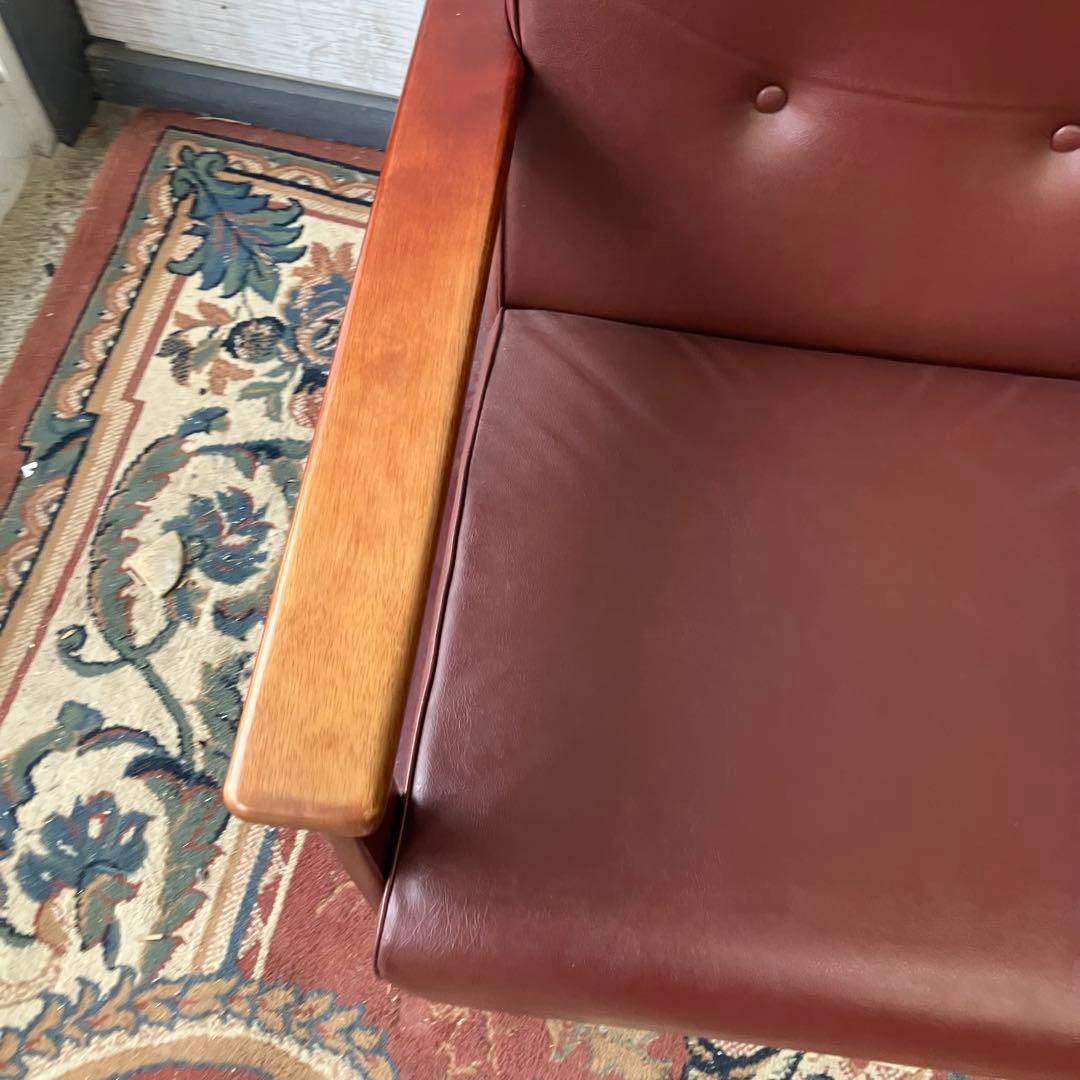 ②北欧レトロ プラス 木製フレーム アームチェア 一人掛けソファー ロビーチェア