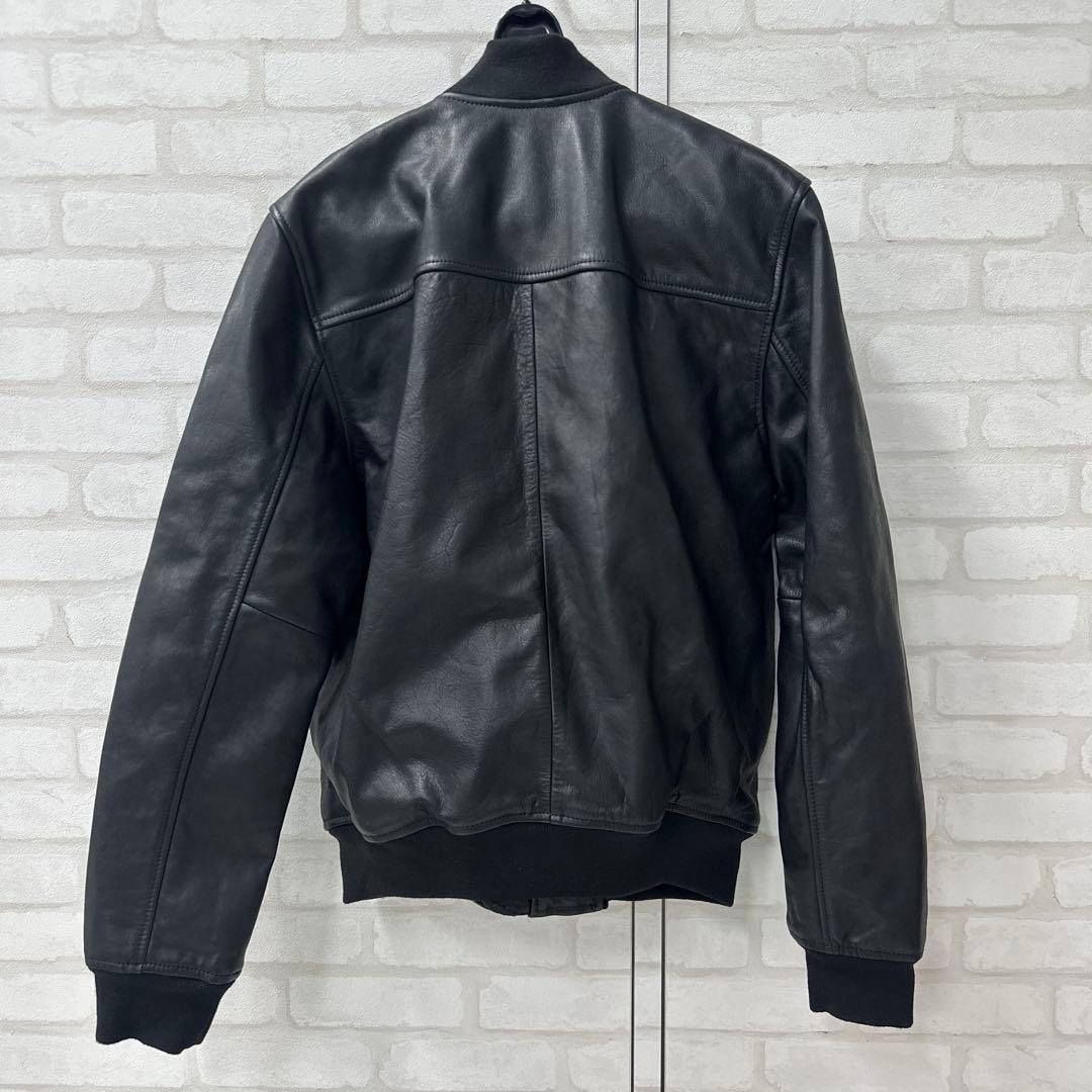 ギャップ OLD Gap 牛革 レザー ボンバー ジャケット L ブラック